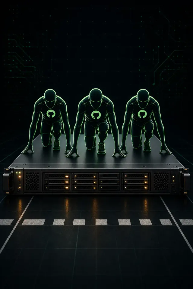 Terminal-style illustration for GitHub Actions Self-Hosted Runners: Setup, Scaling, and Security on Ubuntu