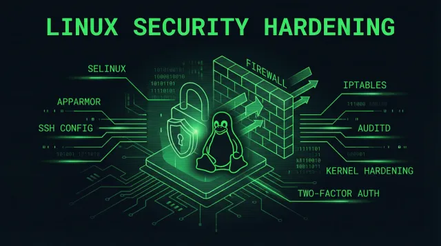 Linux security shield with lock icon representing server protection
