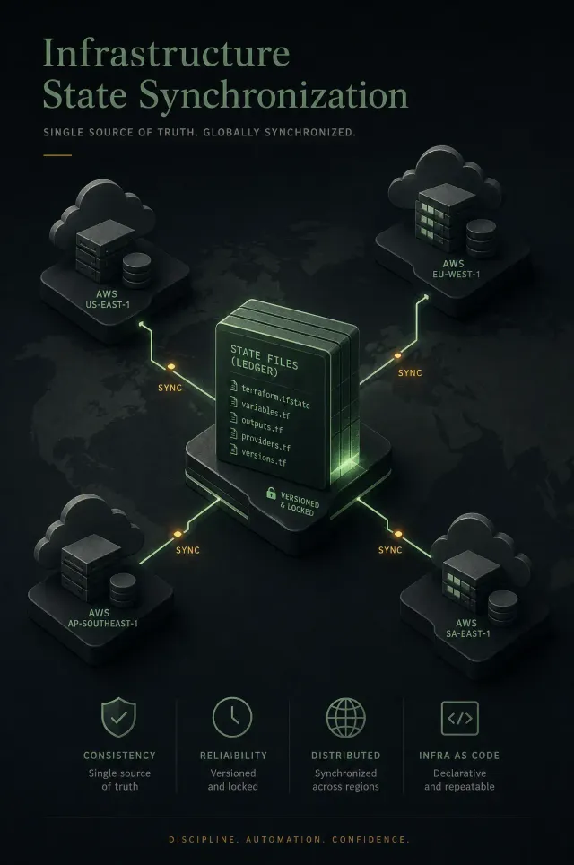 Terminal-style illustration for Terraform Remote State Management: S3 Backend Configuration and Best Practices
