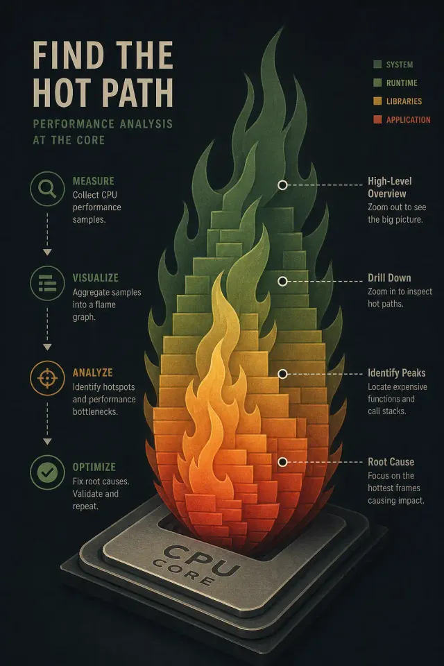 Terminal-style illustration for Troubleshooting High CPU Usage with perf: From Flame Graphs to Fix