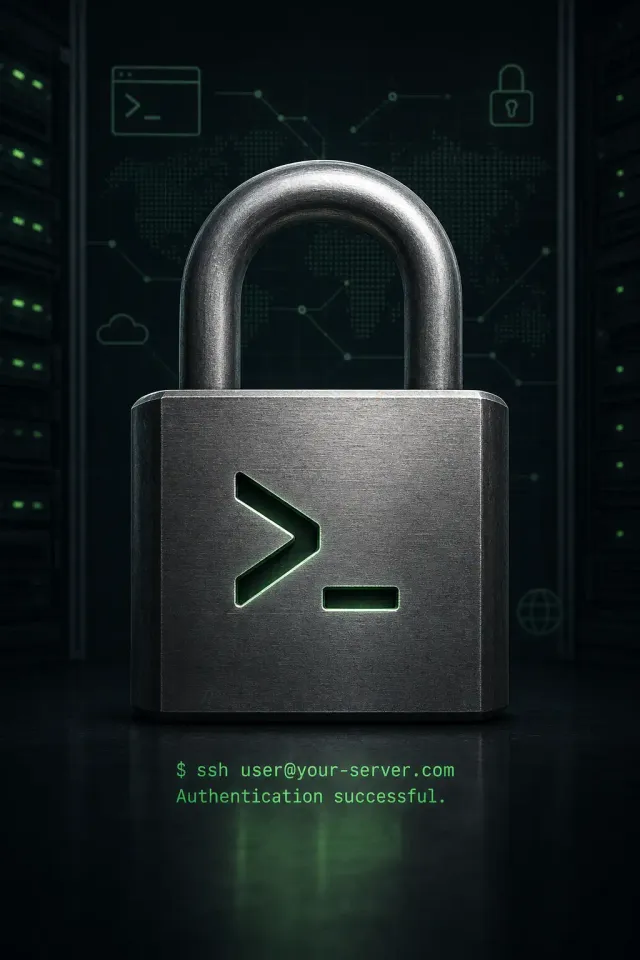 SSH server security terminal showing encrypted connections and key authentication