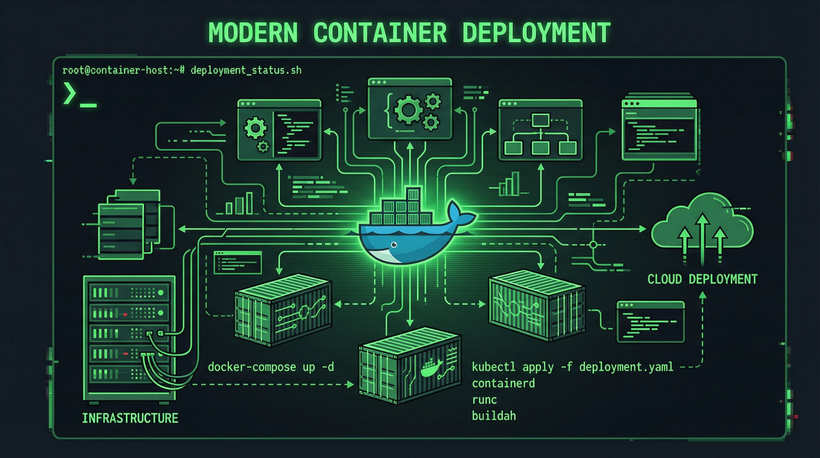 container deployment - technical illustration