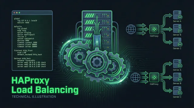 HAProxy load balancer distributing traffic to multiple servers